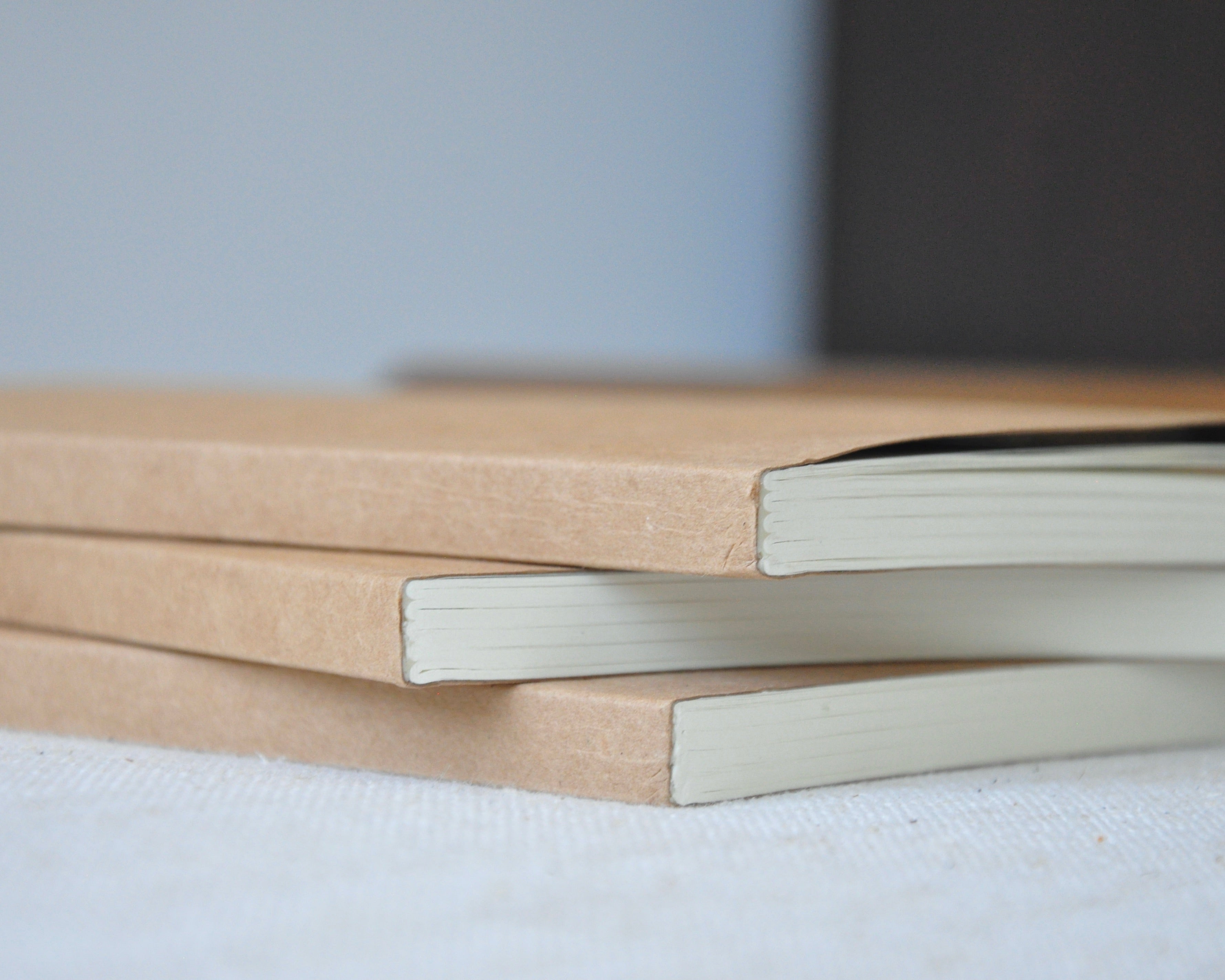 A5 journal with off-white, lined pages for leather notebook refill