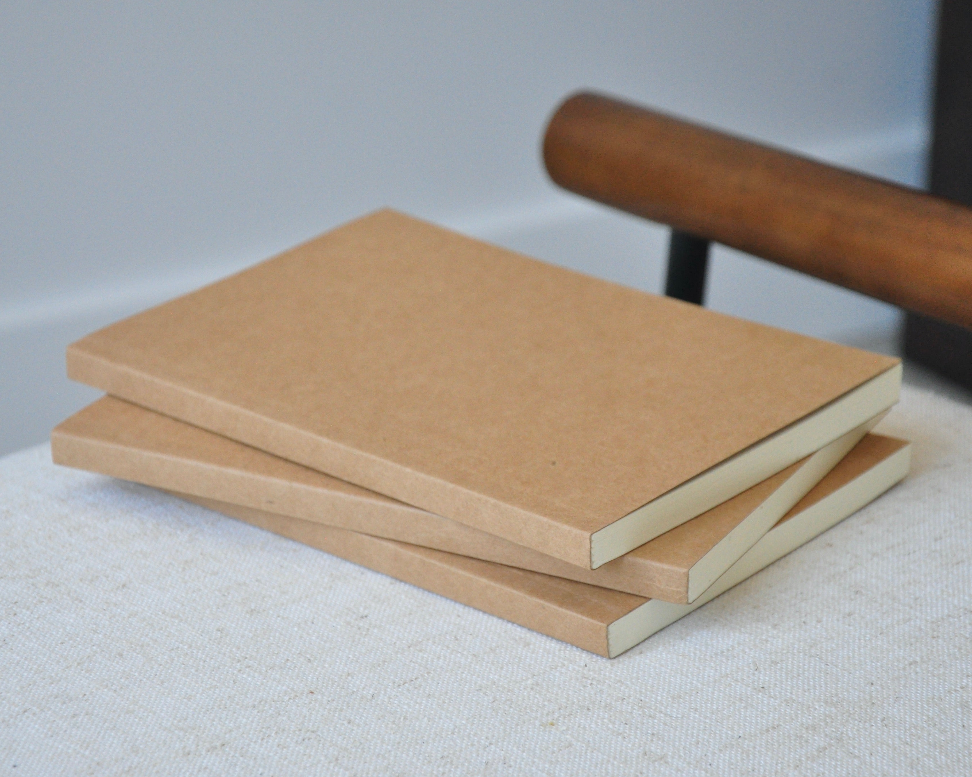 A5 journal with off-white, lined pages for leather notebook refill